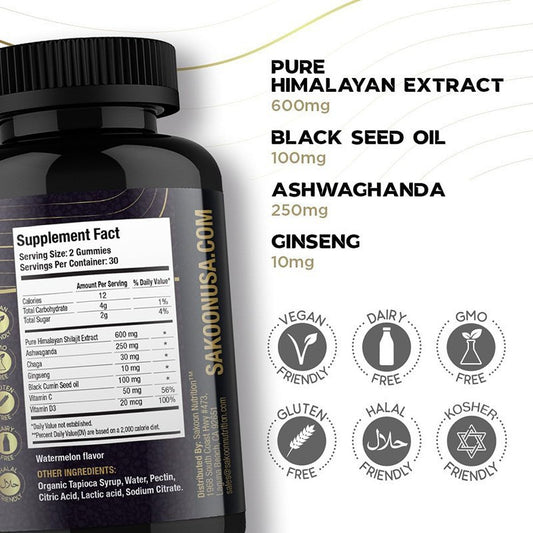 Shilajit + Black Seed Oil Gummies