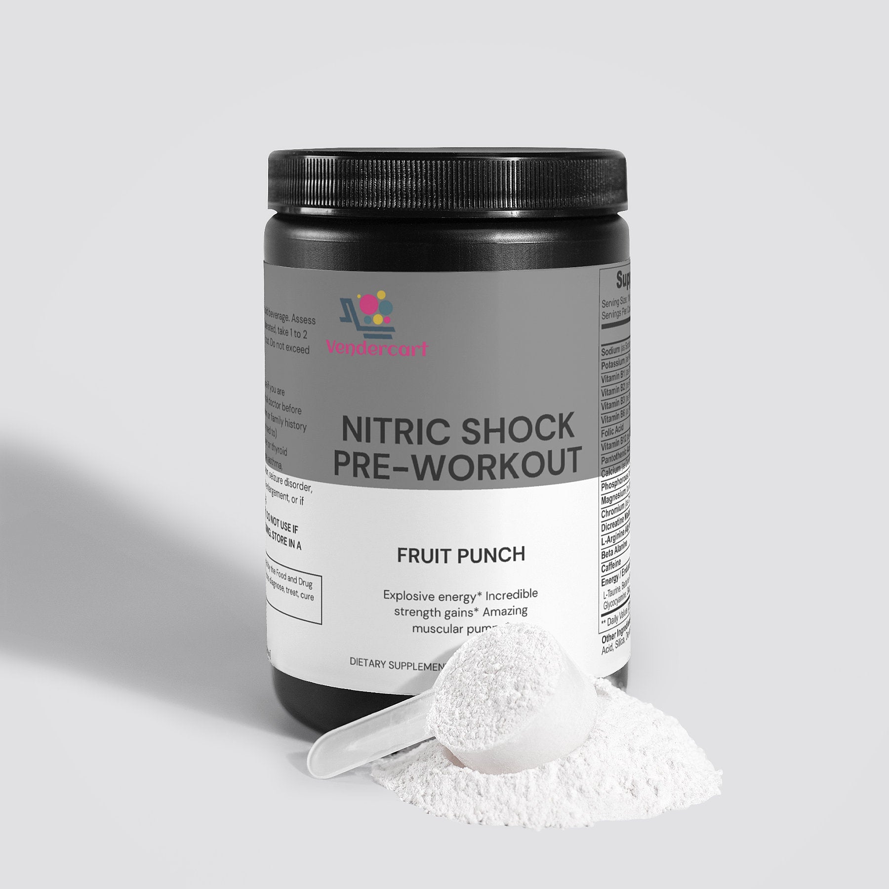 Nitric Shock Pre-Workout Powder - Energy, Strength & Mental Focus
