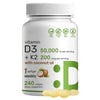 Vitamin D3 K2 with Coconut Oil Soft Capsules