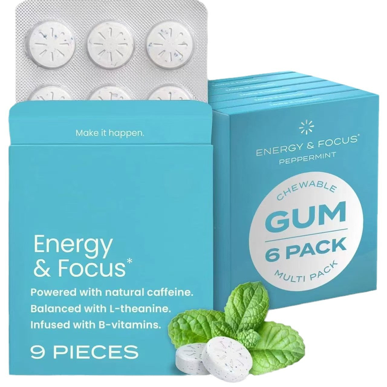 Mint Flavored Energy Caffeine Gum