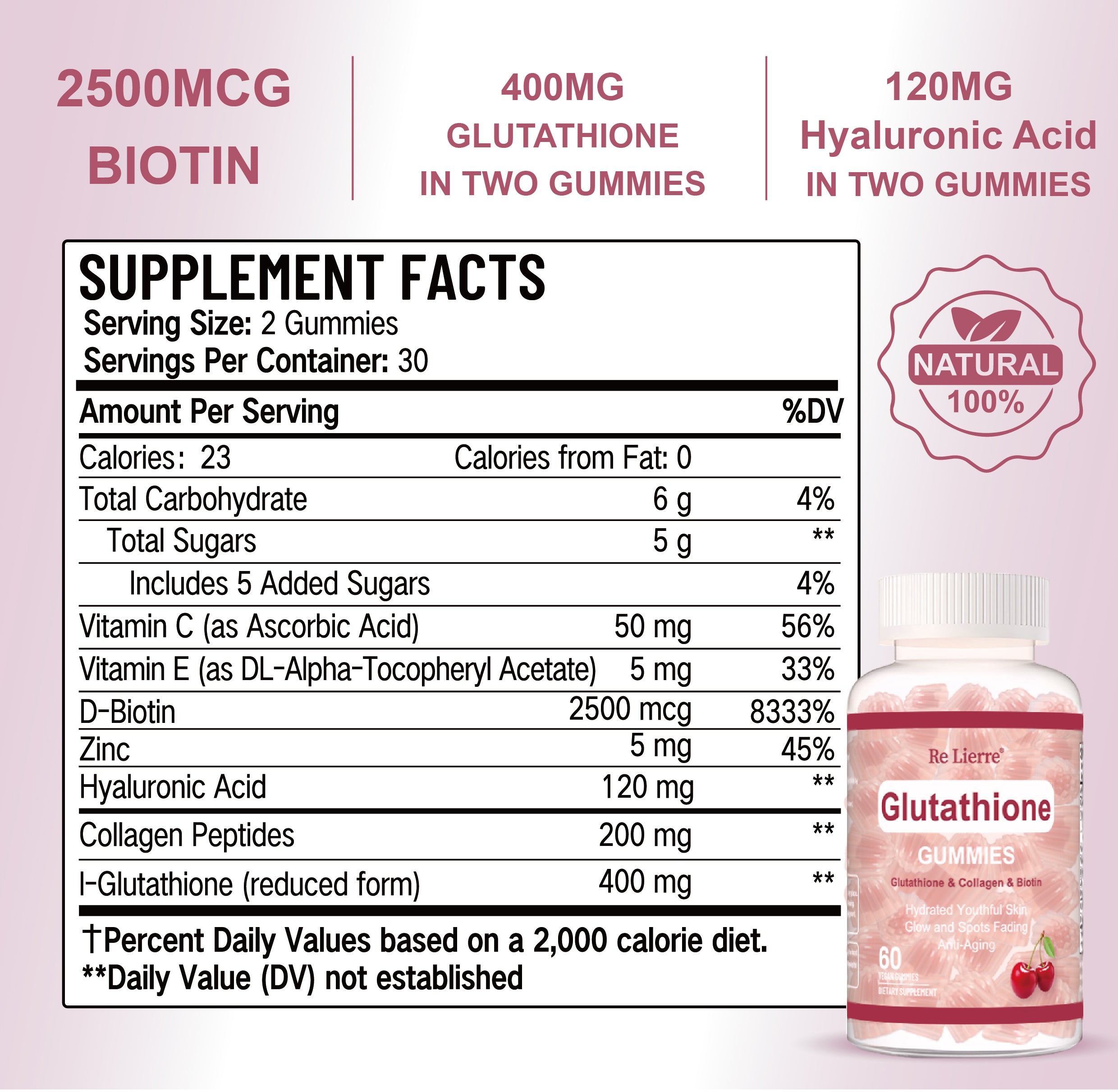 Glutathione Collagen Cherry Gummies