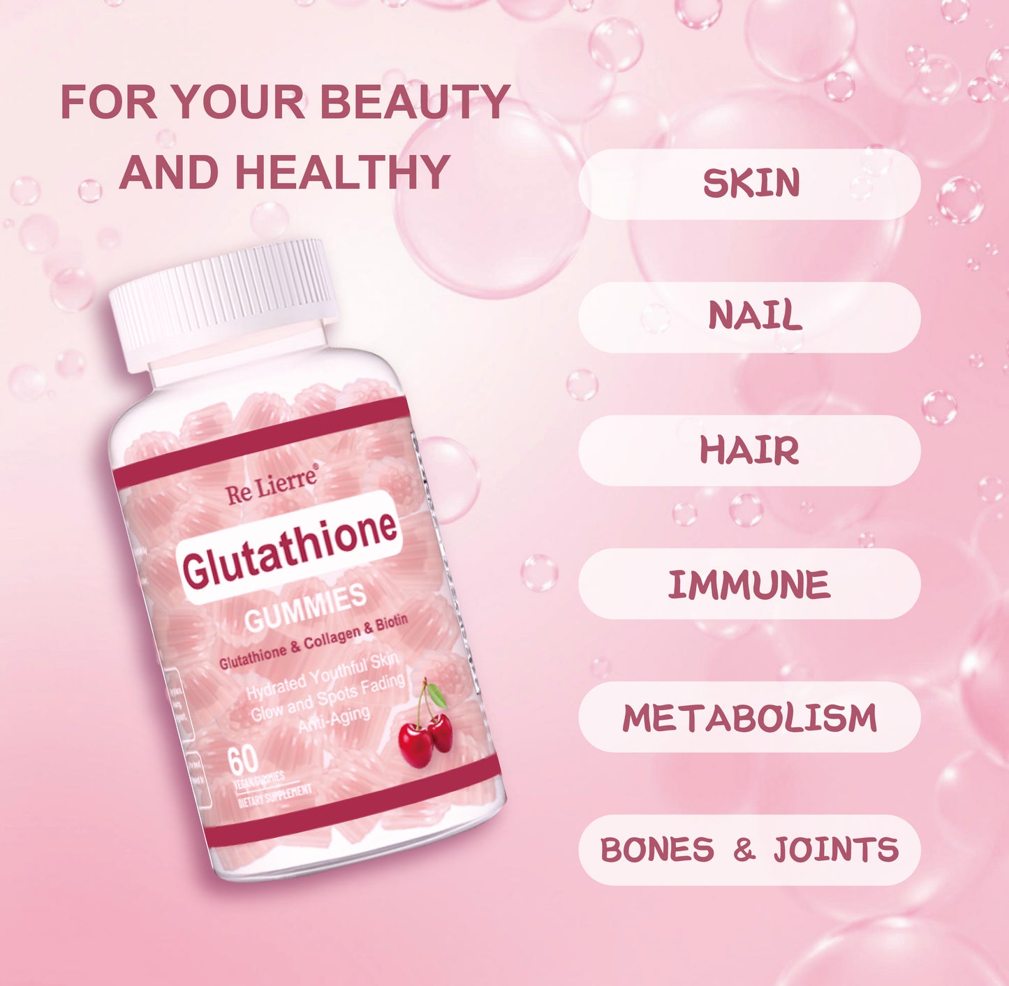 Glutathione Collagen Cherry Gummies